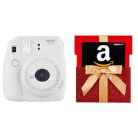 Instax Mini 9 Instant Camera, Smokey White w/ $15 Gift Card