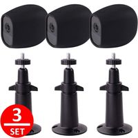 EEEKit Metal Wall/Ceiling Mount for Arlo Pro/Arlo Pro 2 Adjustable Outdoor Indoor + Protective Silicone Skins Cover Case for Arlo Pro/Arlo Pro 2 Home Camera (3-Set Black)