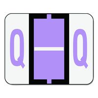 Smead BCCR Bar-Style Alphabetic Color-Coded Labels, Letter Q, Lavender/White Bar, 500 Labels per Roll (67087)
