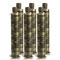 Membrane Solutions Portable Water Filter Straw Filtration Straw Purifier Survival Gear for Hiking Camping Travel and Emergency Preparedness Camouflage Pack of 6
