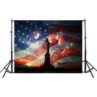 Pathside 4th July Backdrop American Flag Backdrops for Independence Day American USA Stars Picture Background Photography Backdrops (G)