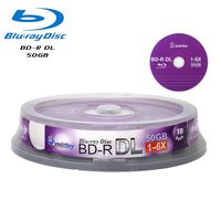 Smart Buy 50 Pack Bd-r Dl 50gb 6X Blu-ray Double Layer Recordable Disc Blank Logo Data Video Media 50-Discs Spindle