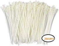 Aibily DurableNylon Cable Ties Self Locking Zip Ties Strong Cable Tie-Wrap, 12 Inch Wire Ties, Pack of 250 (White)