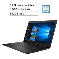 2020 Newest HP Pavilion 17.3 Inch Laptop, 8th Gen Intel Quad-Core i5-8265U up to 3.9GHz, Intel UHD 620, 16GB DDR4 RAM, 512GB SSD, WiFi, Bluetooth, HDMI, DVD, Windows 10 (Renewed)