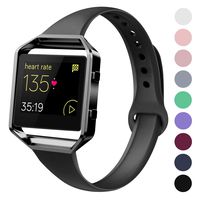 Acrbiutu Bands Compatible with Fitbit Blaze, Slim Thin Narrow Replacement Silicone Sport Accessory Strap Wristband with Metal Frame Compatible for Fitbit Blaze Women Men