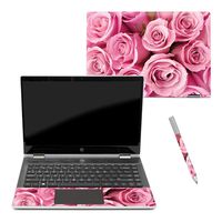 MightySkins Skin Compatible with HP Pavilion x360 14" (2018) - Pink Roses | Protective, Durable, and Unique Vinyl Decal wrap Cover | Easy to Apply, Remove, and Change Styles | Made in The USA