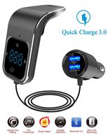 Bluetooth FM Transmitter for Car, LED Display Bluetooth Adapter for Car, MP3 Stereo Music Play Bluetooth Radio Transmitter, Wireless Connections FM Radio Transmitter for Car and Smartphones (Black)