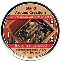 Premium 100% All Natural Soy Wax Aromatherapy Candle -16oz Tin -Indian Sandalwood: A warm, sweet, rich woodsy fragrance.