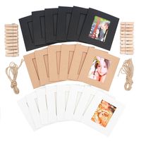 Ablus 20Pcs Paper Photo Frame Set for Fujifilm Instax Mini 7s 8 8+ 9 25 26 50s 70 90 Instant Camera Film (3-inch, Black/White/Brown)