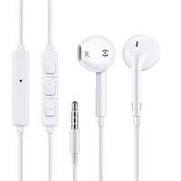 Earbuds with Microphone, in-Ear Stereo Headset Earphones with Remote Control Clear Sound, Noise-isolating, Ergonomic Comfort-fit, for All(Android/iPhone) Smartphone