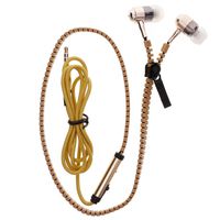 YOUNGFLY 3.5mm in-Ear Zipper Earphone Stereo Headset Earbuds Headphone with Mic Phone Gold