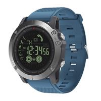 Mens Digital Sports Talking Watch Waterproof Outdoor Military Grade Super Tough Pedometer Calorie Counter Multifunction Bluetooth Smart Watch (Blue)