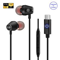 USB Type C Earbuds, Digital Headphones for 2018 New iPad Pro/MacBook, Google Pixel 2/3/XL, Moto Z, Huawei, HTC U11/12, Essential and Other Type C Phones, with Built-in DAC Chip, Mic & Remote