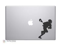 Lacrosse Player Silhouette Vinyl Car Sticker Symbol Silhouette Keypad Track Pad Decal Laptop Skin Ipad Macbook Window Truck Motorcycle