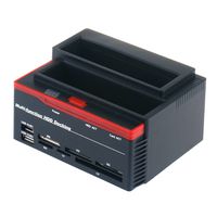 WANLONGXIN WLX-892U2IS All in 1 2.5" 3.5" Dual Slots USB2.0 SATA IDE HDD Docking Station Card Reader (US Plug)