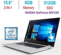 Lenovo Flex 5 15.6" 2-in-1 Touchscreen FHD (1920x1080) Laptop PC, 8th Gen Intel Quad Core i5-8250u, 8GB DDR4, 512GB SSD, Fingerprint Reader, GeForce MX130, Windows 10