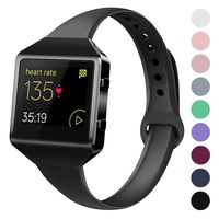 Acrbiutu Bands Compatible with Fitbit Blaze, Slim Thin Narrow Replacement Silicone Sport Accessory Strap Wristband with Metal Frame Compatible for Fitbit Blaze Women Men