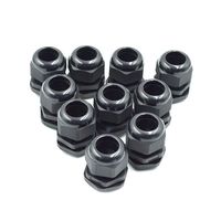 HONJIE IP68 Nylon PG21 Waterproof Cable Gland Joint Adjustable Lock Nut Black - (10 Pcs)