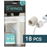 UT Wire UTW-D18-WH D-Wings Cord Organizer Combo Kit, Paintable White, 18-Piece