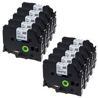 Replace TZe Tape 12mm 0.47 Laminated White TZe-231 TZ-231 Label Tape Compatible Ptouch Label Tape for PTD210 PTH100 12mm (1/2 Inch) x 8m (26.2 ft) Black on White 10-Pack