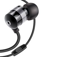 GOgroove AudiOHM HF Earbud Headphones with Mic, Deep Bass, Comfortable Ear Gels (Black) In-Ear Earphones Featuring Noise Isolating Design, Durable Alloy Driver Housing, Ergonomic Angled Fit