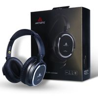 Artiste ANC100 Active Noise Cancelling Headphones with Airplane Adapter,Memory Foam Comfortable Headphones & Carrying Bag- Foldable Travel Headphones 2 Years Warranty