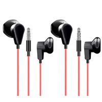 2 Pack Headphones/Earphones/Earbuds with Mic,Android Earphone Noise Isolating with Volume Control 3.5MM Headphone - Red