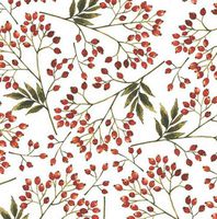 ~ Red Snowberries On WhiteWrapping Tissue Paper for Art DIY Crafts in Bulk #797~10 Large Sheets Size 20" x 30"