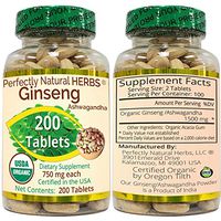 Organic Ashwagandha 1500mg USDA Certified Ashwagandha Root Powder & Organic Probiotic Gum Acacia - 200 Tablets. Ashwagandha for Stress, Anxiety, and Mood.
