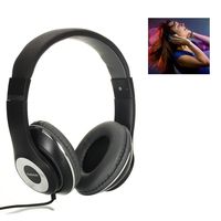 Ausdom Lightweight Over-Ear Wired HiFi Stereo Headphones with Built-in Mic Comfortable Leather Earphones- Black