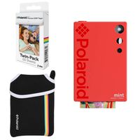 Polaroid Mint Instant Digital Camera (Red) Basic Bundle + Paper (20 Sheets) + Deluxe Pouch