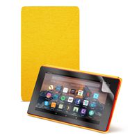 Fire HD 8 Tablet (8" HD Display, 32 GB) - Red + Amazon Fire HD 8 Tablet Case, Canary Yellow + NuPro Clear Screen Protector (2-Pack)