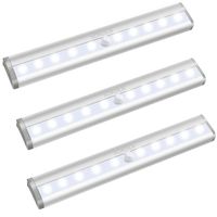 Motion Sensor Closet Lights, HOKOILN 10 LED Motion Sensor Lights, Stick-on Anywhere Wireless Battery Operated Night Light Bar, Safe Lights for Closet Cabinet Wardrobe Stairs, 3 Pack