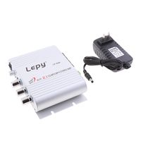 Lepy LP-838 Mini Amplifier 12V Hi-Fi Stereo Audio Amplifier Digital Power Amplifier Audio Music Player for Auto Car/Boat/Motorcycle/Home Theater/Speakers, CD/DVD/MP3 Supported - Silver