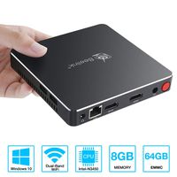 Mini PC, N34 Mini PC Windows 10(64-bit) 8G DDR4 SDRam/ 64G eMMC Intel Celeron N3450 Processor(up to 2.2GHz) Portable Home Mini Desktop Fanless Computer, Dual 4K HDMI, Dual Band WiFi, Gigabit Ethernet