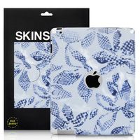 Blue Flowers Pattern iPad 2 Back Cover Sticker Skin - Blue