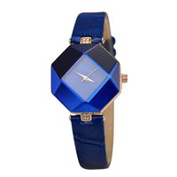Liobaba Watch Quartz Women Watch Irregular Dial Case Rhinestone Cut Watch Leather Watchband Quartz Wristwatch Female Dress Watch