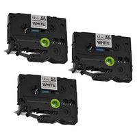 XCSOURCE 3 Pack Label Tape Brother P-Touch Replace KZe-231 0.47 Inch x 26.2 Feet(12mm x 8m) Standard Laminated Black on White Cassette Maker Compatible for Brother P-Touch TZ231 TZe-321 HS1165