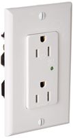 Leviton 5280-W 15 Amp, 125V, Decora Plus Duplex Surge Suppressor Receptacle, Straight Blade, Industrial Grade, Self Grounding, 10-Pack, White