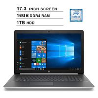 HP Pavilion Newest 17.3 Inch Premium Laptop - 8th Gen Intel Core i3-8130U up to 3.4GHz, Intel UHD 620, 16GB DDR4 RAM, 1TB HDD, WiFi, Bluetooth, HDMI, DVD-RW, Windows 10, Silver