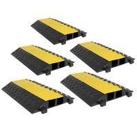 5-Pack Bundle of 2-Channel Heavy Duty Modular Cable Protector Ramps