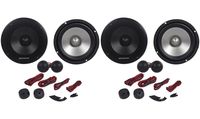 (2) Pairs Rockville RVL6KIT 6.5" 1600 Watt Component Car Speakers Aluminum Cones