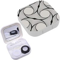 Portable Contact Lens Case Box Travel Kit Mirror + Bottle + Tweezers Container Holder [ Stylish ]