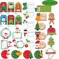 Acoavo Christmas Gift Tag Stickers 140 PCS Self Adhesive Christmas Gift Labels Holiday Gift Tags for Christmas Presents