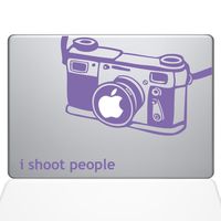 The Decal Guru I Shoot People Camera Decal Vinyl Sticker, 15" MacBook Pro (2016 & Newer Models), Lavender (1647-MAC-15X-LAV)