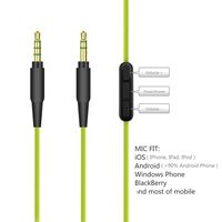 Geekria QuickFit Cable Replacement for Skullcandy Hesh, Hesh 2, Crusher, Grind/Audio Cord with Volume Control and Microphone, Works with Android, Apple Device and Windows Phone (Green)