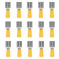 HOODDEAL 100PCS Female Insulated Spade Wire Connector Electrical Crimp Terminal 12-10AWG,Yellow
