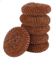 Copper Scourers 6pk, Heavy Duty Dish Scourers, Copper Coated Metal for Tough Scrubbing, 6 Pack Dish Scourers