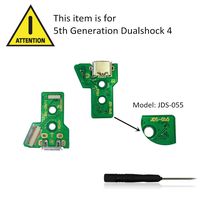 Topinno® 12Pin Connector USB Charging Board JDS-055 & Power Switch Ribbon Cable for SONY PS4 5th Gen Wireless Dualshock 4 Controller