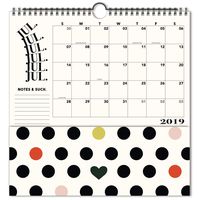 Emily + Meritt 2019-2020 Academic Year Monthly Wall Calendar, Medium, 12" x 11-3/4", The Printed Pocket Wall Calendar (EM200-714A)